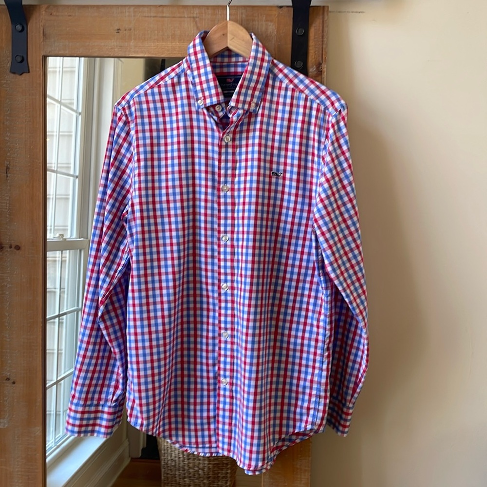 Vineyard Vines Plaid Performance Button Down Shirt Size S